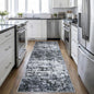 2.6'x8' Runner Rug Washable Rug;Modern Abstract Soft Thin Runner Rug Black