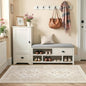 2x5 Rug Runner Washable for Entryway, Soft Bathroom Rugs with Non-Slip Backing,Vintage Low Pile Stair Runner, Small Kitchen Carpet for Hallways, Laundry Room(Cream/Beige,2'x5')