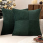 MIULEE Army Green Decorative Throw Pillow Covers 16x16 Inch for Couch Bed Sofa Pack of 2 Boho Farmhouse Throw Pillows Soft Cross Corduroy Patchwork Textured Cushion Cases