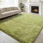 Shag Area Rug for Bedroom 4x6,Green Fluffy Area Rugs for Living Room,Soft Fuzzy Rug Non-Shedding Indoor Plush Carpet for Kids Bedroom Nursery Dorm Home Decor