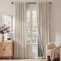 RYB HOME 100% Blackout Linen Textured Curtains 96 inches Long, Thermal Insulating Privacy Energy Saving for Bedroom Living Room Window Office Theater Dining Nursery, W 52 x L 96 in, Linen, 2 Panels