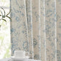 jinchan Linen Blend Curtain Floral Curtains for Living Room 96 Inch Length Blue Printed Curtain Rod Pocket Back Tab Farmhouse Peony Flower Patterned Drapes Bedroom Window Curtains Set 2 Panels