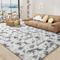 LOCHAS Ultra Soft Indoor Modern Area Rugs 8 x10, Fluffy Living Room Carpets for Children Bedroom Home Decor Nursery Rug, Tie-Dyed Grey & White