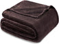 Exclusivo Mezcla Fleece Blankets Queen Size for Bed, Super Soft and Warm, All Season, Cozy, Plush, Lightweight, 90x90 Inches, Coffee