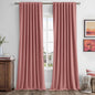 MIULEE 100% Blackout Linen Curtains for Bedroom, Dusty Rose Solid Luxury Decor Thermal Insulation Room Darkening Drapes for Living Room Nursery Back Tab Rod Pocket 42 x 96 Inches, 2 Panels