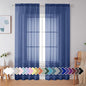 Simplebrand Royal Blue Sheer Curtains 84 Inches Long 2 Panels, Light Filtering Rod Pocket Solid Color Window Sheer Curtain Panels, Elegant Curtains & Drapes for Living Room, Bedroom, 42" W x 84" L