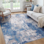 Washable Area Rugs Square 7ft Non-Slip Modern Abstract Soft for Living Room Entryway Bedroom Nursery, Print Pattern, Blue Grey Navy Gray