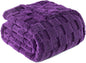Exclusivo Mezcla Fleece Throw Blanket for Couch,Super Soft and Warm Lightweight Checkered Pattern Blankets for All Seasons,50x60 Inches, Purple