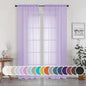 OWENIE Sheer Curtains 84 inches Long for Bedroom Living Room 2 Panels Set, Rod Pocket Soft Light Filtering Privacy Fimly Sheer Curtains & Drapes, Solid Purple Window Treatments, 42Wx84L