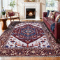 SERISSA 6x9 Area Rugs for Living Room, Large Washable Non-Slip Boho Rug, Ultra Soft Vintage Burgundy Navy Oriental Tribal Print Distressed Carpet for Dining Room Bedroom Dorm Office Home Decor