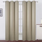 LEMOMO Blackout Curtains 42 x 95 inch/Beige Curtains Set of 2 Panels/Thermal Insulated Room Darkening Bedroom Curtains