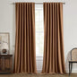 MIULEE 100% Blackout Linen Curtains for Bedroom, Brown Solid Luxury Decor Thermal Insulation Room Darkening Drapes for Living Room Nursery Back Tab Rod Pocket 42 x 96 Inches, 2 Panels