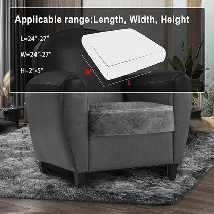 Leather Look Couch Cushion Covers Sofa Seat Slipcovers Sets Couches Furniture Protector for Sectional Armchair Loveseat Pets Kids Stretch Spandex Fabric (1 Cushion Armchair, Light Grey)