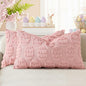 decorUhome Easter Pink Egg Pillow Covers 12x20 Inch Set of 2, Soft Plush Faux Wool Jacquard Cushion Covers, Farmhouse Neutral Fuzzy Spring Easter Holiday Decor for Couch Sofa Bed