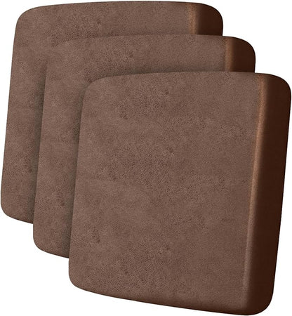 Leather Look Couch Cushion Covers Sofa Seat Slipcovers Sets Couches Furniture Protector for Sectional Armchair Loveseat Pets Kids Stretch Spandex Fabric (3 Cushion Sofa, Brown)