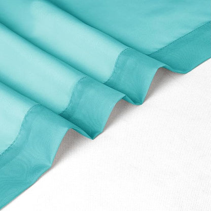 Chyhomenyc Turquoise Sheer Curtains 54 Inch Long 2 Panels, Light Filtering Rod Pocket Voile Short Curtains Drapes for Living Room Bedroom Small Windows, 42Wx54L Inches