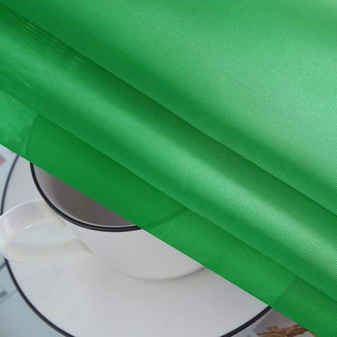 youleyar Solid Sheer Rod Pocket Curtain Voile Draperies 2 Panels White Beige Black Ivory Coffee 26 Inch Width 40 Inch Long 1 Pair for Kitchen Bedroom Children Living Room Yard(Green,26W x 40L)