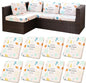 8Pcs Stretch Patio Cushion Covers,Outdoor Couch Covers Replacement,Outdoor Couch & Sofa Slipcovers,for Patio Furniture Cushion Covers,Washable Reusable urniture Protector(Chrysanthemum,8PCS)