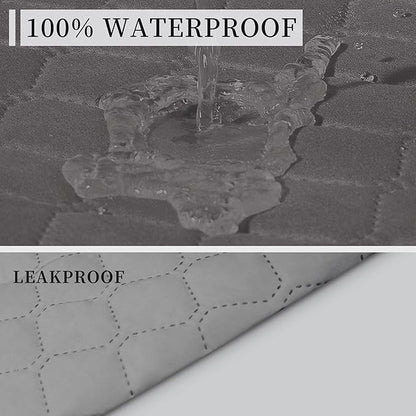 ISSUNTEX Double Protection 100% Waterproof Sofa Covers for Living Room, Reversible Couch Covers for 3 Cushion Couch Sofa, Furniture Protector Sofa Cover for Pets (X Large, Gray/Light Gray)