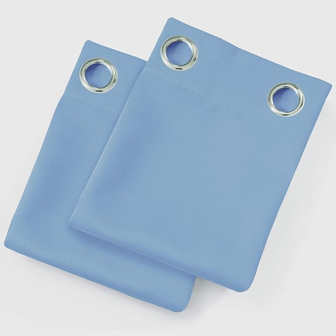 LEMOMO Sky Blue Thermal Blackout Curtains/52 x 72 Inch/Set of 2 Panels Room Darkening Curtains