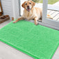 OLANLY Dog Door Mat for Muddy Paws 36x24, Absorbs Moisture and Dirt, Absorbent Non-Slip Washable Doormat, Quick Dry Chenille Mud Mat for Dogs, Entry Indoor Entryway Carpet for Inside Floor, Mint Green