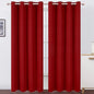 LEMOMO Red Thermal Blackout Curtains/52 x 108 Inch/Set of 2 Panels Room Darkening Curtains for Bedroom