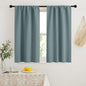 RYB HOME Blackout French Door Window Curtain Covering, Rod Pocket Thermal Insulated Privacy Non See Through Drapes for Bathroom Window, Width 29 by Length 45, Dusty Blue, 2 Panels