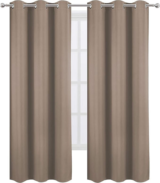 LEMOMO Cappuccino Thermal Blackout Curtains/42 x 95 Inch/Set of 2 Panels Room Darkening Curtains for Bedroom