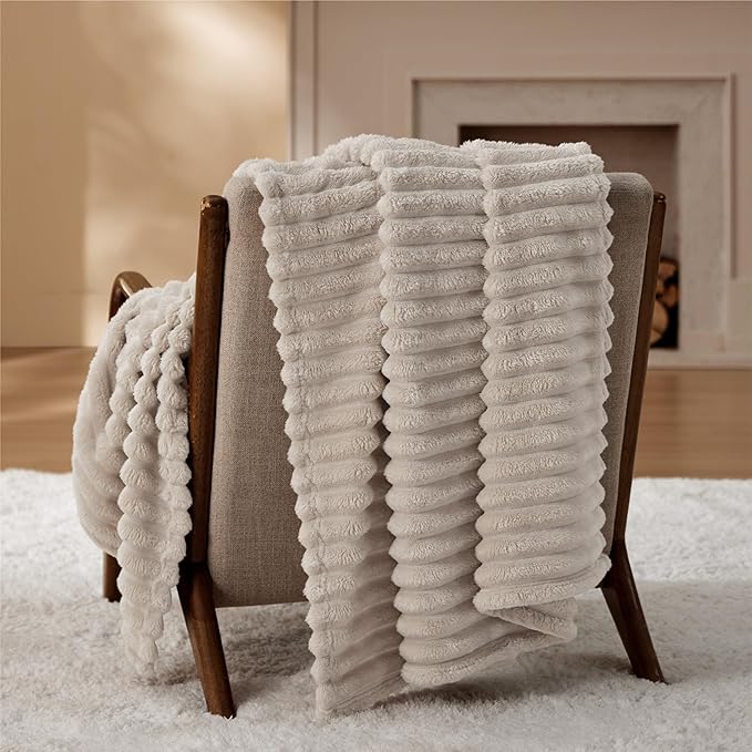 Bedsure GentleSoft Twin XL Blanket for Couch - Cozy Soft Blankets for Women, Cute Small Fleece Throws for Girls, Beige, 66x90 Inches