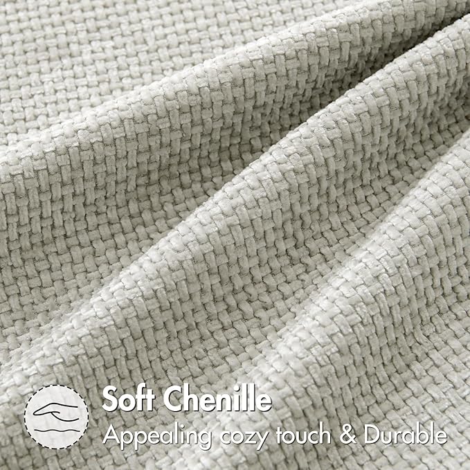 MIULEE Pack of 2 Couch Throw Pillow Covers 20x20 Inch Grey-White Modern Boho Accent Decorative Pillow Covers Soft Chenille Farmhouse Cushion Covers for Home Decor Bed Sofa Living Room