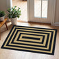 Front Door Mat Outside Entrance - 2x3 Modern Non-Slip Washable Doormat Indoor Outdoor Entrance Black Tan Geometric Bordered Rug Small Throw Rugs for Entryway Bedroom Kitchen Front Porch Decor