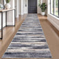 Lansny Modern Abstract Runner Rug 2.6x18, Grey Black Multi Washable Long Kitchen Runner Non-Slip Soft Hallway Rug Runner Thin Print Faux Wool Carpet for Entryway Bedroom Laundry Room Indoor Home Decor