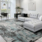 Washable Area Rugs 8'x10' Non-Slip Modern Abstract Soft for Living Room Entryway Bedroom Nursery, Print Pattern, Blue Black Teal
