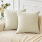 MIULEE Pack of 2 Cream Throw Pillow Covers 18x18 Inch Natural Soft Pillow Covers for Sofa Living Room Spring Home Decor Couch Solid Dyed Cases