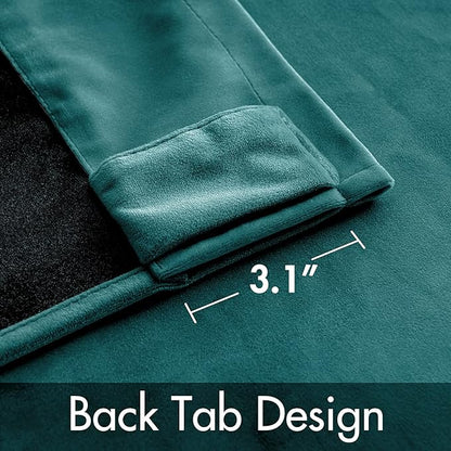 MIULEE Teal Velvet Curtains 90 inches 2 Panels - Luxury Blackout Curtains for Bedroom Living Room Thermal Insulated Super Soft Window Drapes Rod Pocket & Back Tab, W 52 x L 90 inch