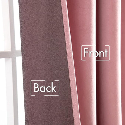 MIULEE Velvet Curtains 84 inches 2 Panels - Luxury Blackout Curtains for Girls Bedroom Nursery Living Room Thermal Insulated Super Soft Window Drapes Rod Pocket & Back Tab, Blush Pink, W52 x L84 inch