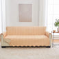 Great Bay Home Velvet Sofa Cover - Washable Slipcover Furniture Protector with Elastic Straps - Furniture Cover for Dogs, Kids, and Pets - Stitched Detail (Peach)