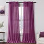 Nanspring Grape Purple Linen Curtains 96 Inch Long 2 Panels Set for Bedroom Living Room Linen Textured Window Drapes Semi Sheer Light Filtering Rod Pocket Back Tab Modern Farmhouse Curtain 52x96