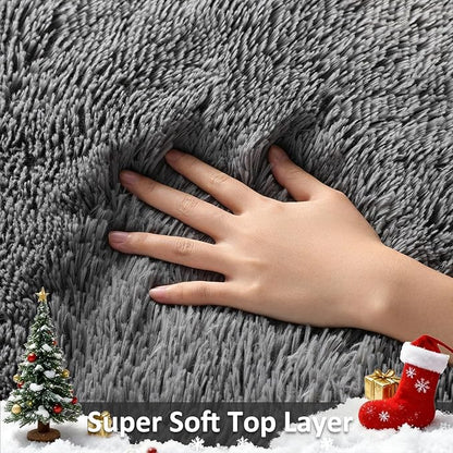 Ophanie Area Rugs for Bedroom Living Room, Grey Fluffy Fuzzy Shag Shaggy Soft Plush Carpet, 4x6 Indoor Floor Gray Rug for Kids Home Dorm Decor Aesthetic