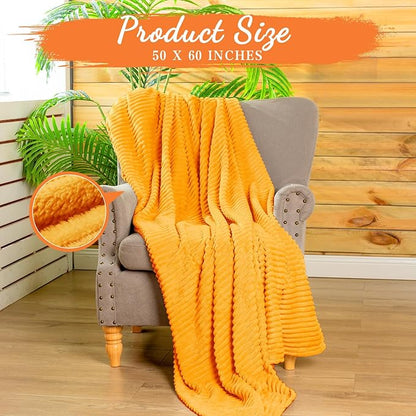 Buryeah 12 Pcs Flannel Throw Blanket Bulk 50 x 60 in Sleepover Blanket Outdoor Wedding Throw Lightweight, Oeko-tex Standard 100 Certified for Sofa Homeless Gifts (Mustard Yellow)