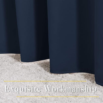 NICETOWN Blackout Curtains and Drapes for Kitchen - Thermal Insulated Solid Grommet Top Blackout Panels/Draperies for Kid's Room (Navy, 1 Pair, W66 x L54)