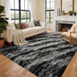 Area Rugs for Living Room, 4x6 Feet Soft Fluffy Shagg Plush Rug High Pile Large Non-Slip Floor Carpet for Bedroom Nursery Dorm Decor Aesthetic Black
