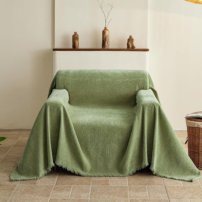 Armchair Couch Cover for Dogs 1 Cushion, Washable Recliner Covers Sofa Protector, Oversized Single Chair Covers, Accent Chair Couch Slipcovers, Pet Couch Cover Blanket Throws(71"x91", Green)