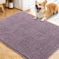 OLANLY Dog Door Mat for Muddy Paws 40x32, Absorbs Moisture and Dirt, Absorbent Non-Slip Washable Doormat, Quick Dry Chenille Mud Mat for Dogs, Entry Indoor Entryway Carpet for Inside Floor, Deep Plum