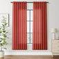 Christmas Red Linen Curtains 72 Inches Long for Living Room Light Filtering Semi Sheer Curtain Back Tab and Rod Pocket Vintage Rustic Luxury Home Decor Neutral Drapes for Bedroom 52x72, 2 Panels