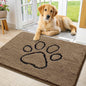 Smiry Dog Door Mat for Muddy Paws, Absorbent Dirt Trapper Non Slip Quick Dry Washable Chenille Mat for Mud Dogs, Entry Rug for Indoor and Outdoor (36x24 Inches, Camel and Black)