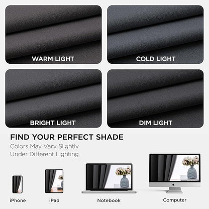 Joydeco Blackout Curtains 95 Inches Long 1 Panel, Thermal Insulated Long Curtains& Drapes 1 Piece, Room Darkening Grommet Drapes for Living Room Bedroom Window (W70 x L95 Inch, Dark Grey)