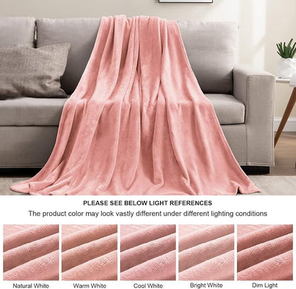 BEDELITE Fleece Blanket Pink Throw Blankets for Couch & Bed, Luxury Plush Cozy Fuzzy Blanket 50" x 60", Super Soft Warm Lightweight Throw Blanket for Travel Camping