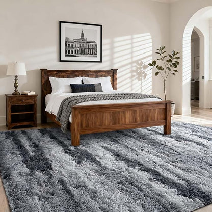 9x12 Ft Extra Large Shag Rugs for Living Room, Ultra Soft Fluffy Furry Area Rugs for Bedroom Indoor Floor, Aesthetic Carpet for Kids Home Decor (Grey)