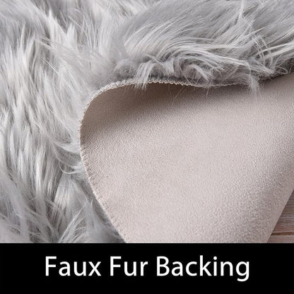 Latepis Grey Round Rugs 6ft Faux Fur Sheepskin Circle Rug for Living Room Fluffy Washable Rug for Bedroom Teen Room Dorm Cute Room Décor